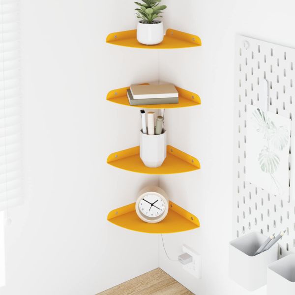 Плаващ рафт с рафт 4 pcs Горчично жълто 18 x 18 x 2 см