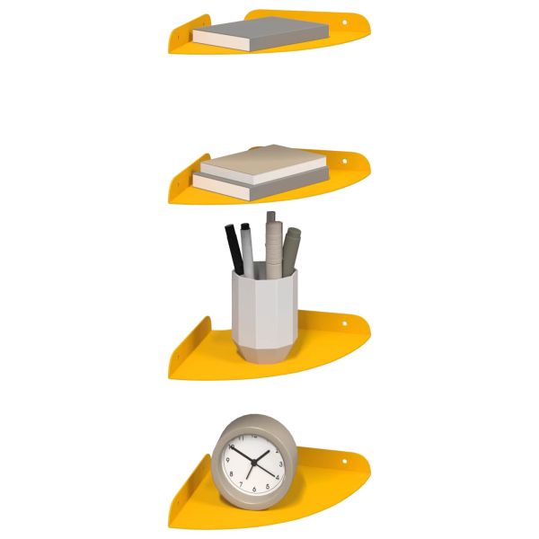 Плаващ рафт с рафт 4 pcs Горчично жълто 18 x 18 x 2 см