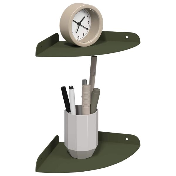 Плаващ рафт с рафт 2 pcs Маслинено зелено 18 x 18 x 2 см