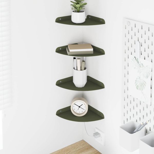 Плаващ рафт с рафт 4 pcs Маслинено зелено 18 x 18 x 2 см