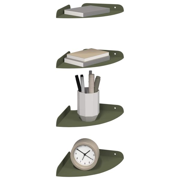 Плаващ рафт с рафт 4 pcs Маслинено зелено 18 x 18 x 2 см