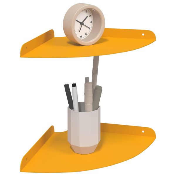 Плаващ рафт с рафт 2 pcs Горчично жълто 24 x 24 x 2 см