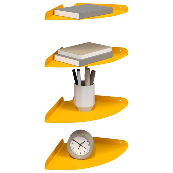 Плаващ рафт с рафт 4 pcs Горчично жълто 24 x 24 x 2 см