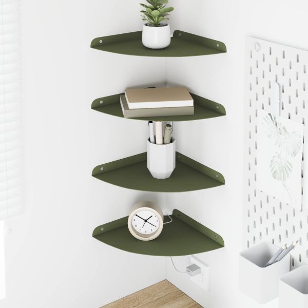 Плаващ рафт с рафт 4 pcs Маслинено зелено 24 x 24 x 2 см