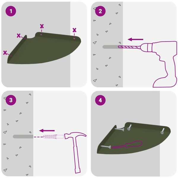 Плаващ рафт с рафт 4 pcs Маслинено зелено 24 x 24 x 2 см