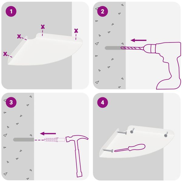 Плаващ рафт с рафт със съхранение 4 pcs Бял 24 x 24 x 2 см