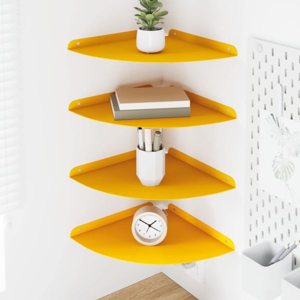 Плаващ рафт с рафт 4 pcs Горчично жълто 30 x 30 x 2 см