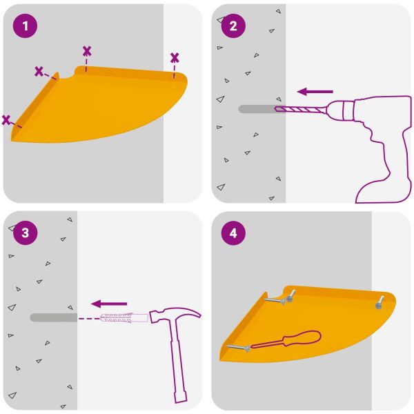 Плаващ рафт с рафт 4 pcs Горчично жълто 30 x 30 x 2 см
