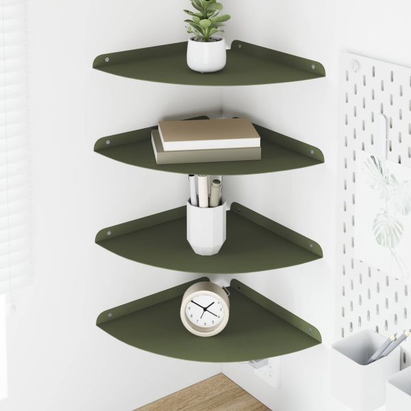 Плаващ рафт с рафт 4 pcs Маслиненозелен 30 x 30 x 2 см