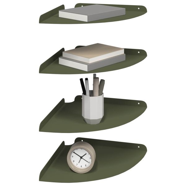 Плаващ рафт с рафт 4 pcs Маслиненозелен 30 x 30 x 2 см