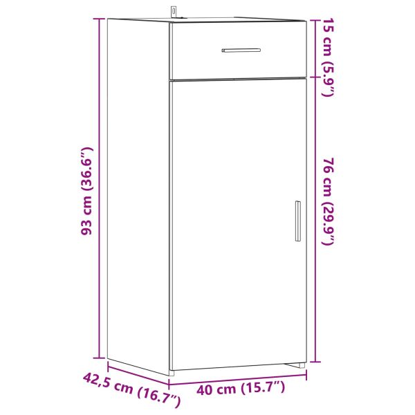 Шкаф за съхранение с чекмедже Старо дърво 40 x 42,5 x 93 см