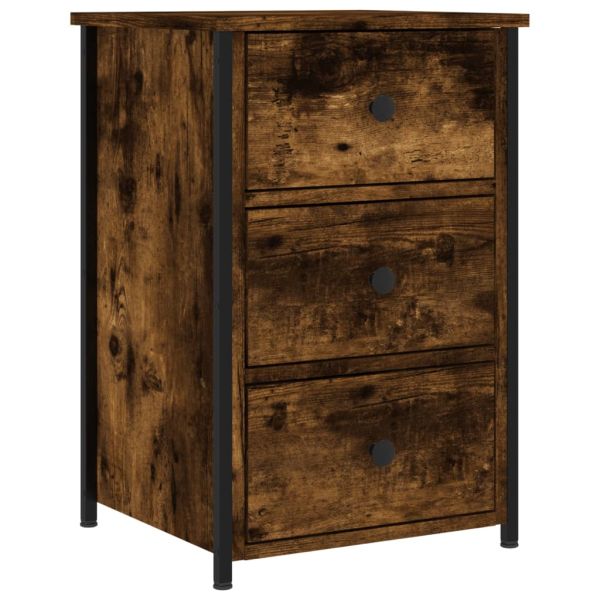 Нощно шкафче опушен дъб 40x36x60 см инженерно дърво