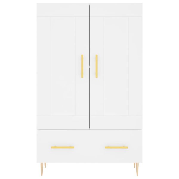 Висок шкаф, бял, 69,5x31x115 см, инженерно дърво