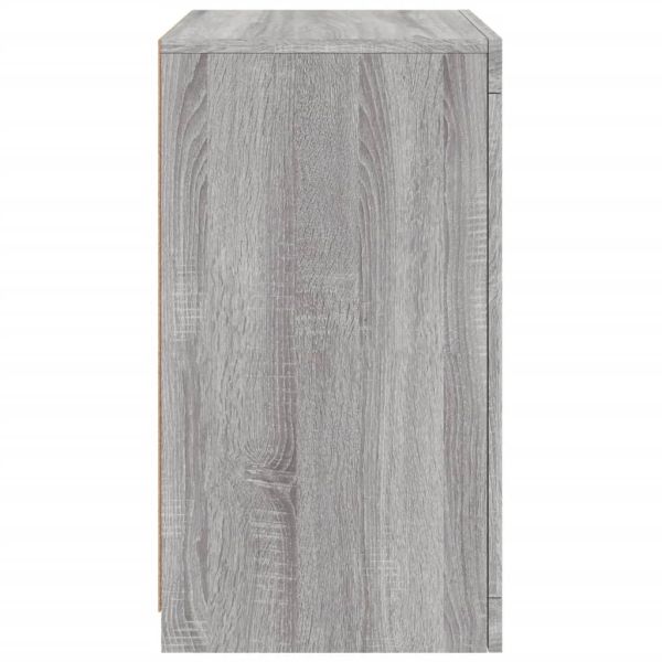 Странични шкафчета с LED, 2 бр, сив сонома, инженерно дърво