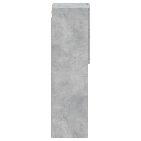 ТВ шкаф с LED осветление, бетонно сив, 30,5x30x102 см