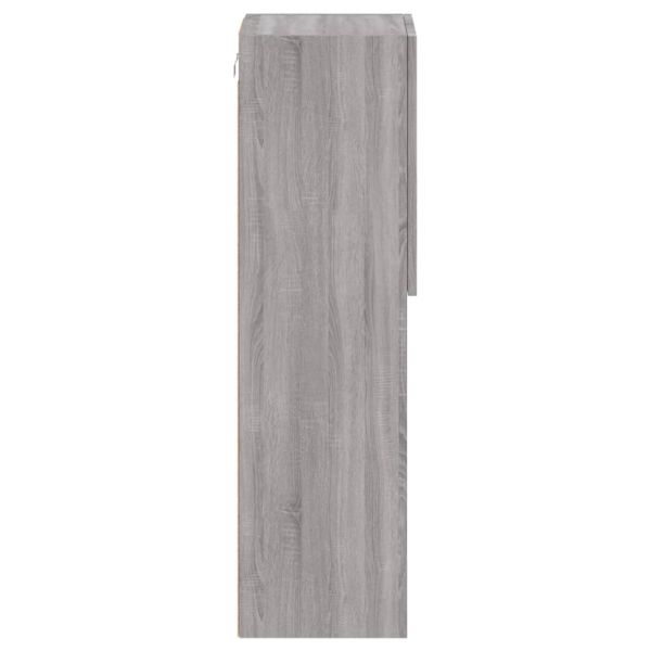 ТВ шкафове с LED осветление, 2 бр, сив сонома, 30,5x30x102 см