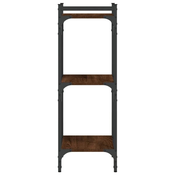 Библиотека 3 рафта кафяв дъб 40x30x86 см инженерно дърво