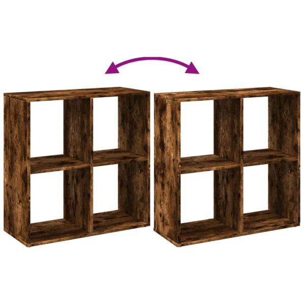 Разделител за стая / библиотека, опушен дъб, 69,5x29x69,5 см