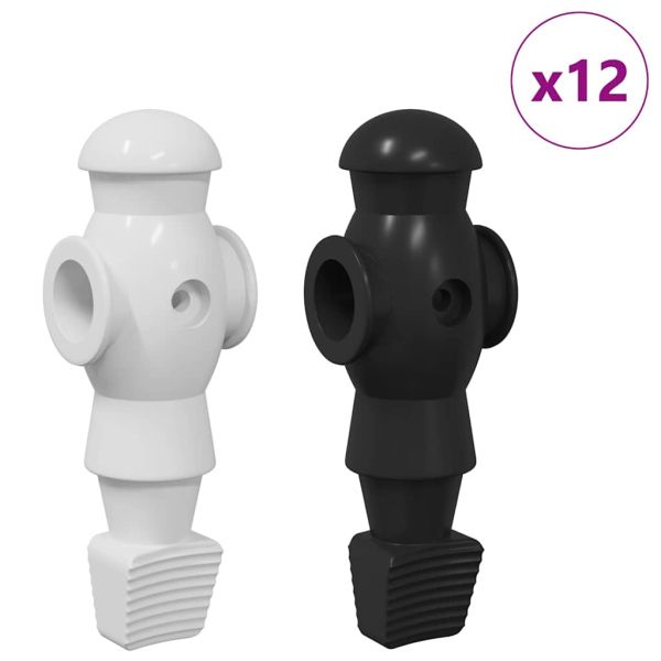 Играчите на масата за футбол 24 pcs Черен и бял HIPS
