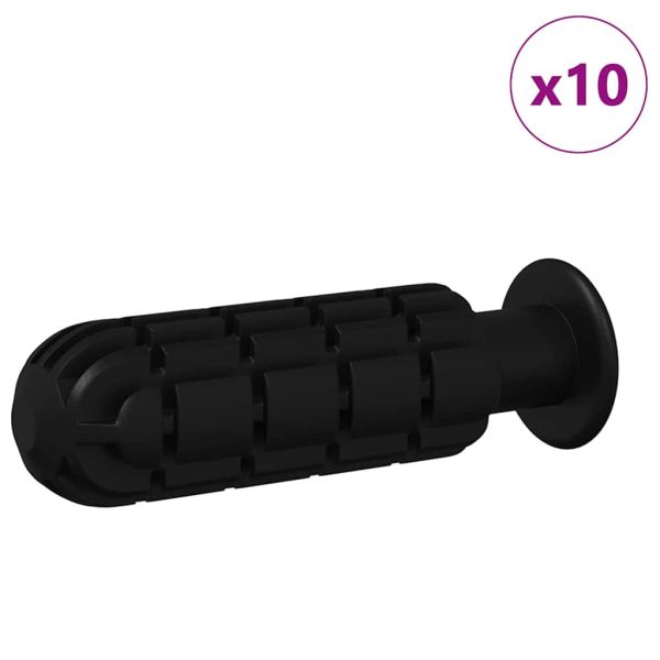 Дръжки за футболна маса 10 pcs Черен 2,8 x 2,8 x 9,3 см ПП