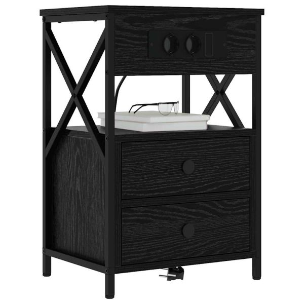 Нощен шкаф 2 pcs Черния дъб 40 x 31 x 60 см Инженерно дърво
