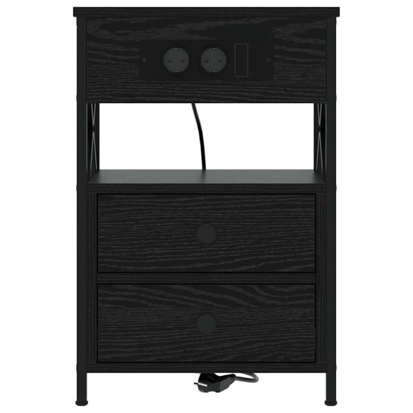 Нощен шкаф 2 pcs Черния дъб 40 x 31 x 60 см Инженерно дърво