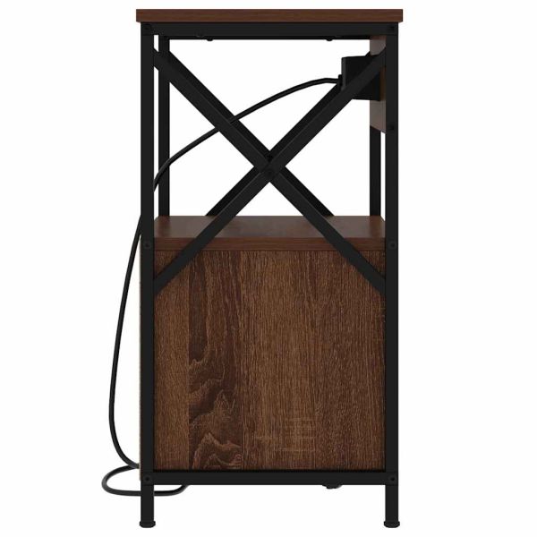Нощен шкаф 2 pcs Кафяв дъб 40 x 31 x 60 см Инженерно дърво