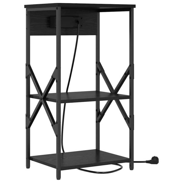 Нощен шкаф 2 pcs Черния дъб 41 x 31 x 76 см Инженерно дърво