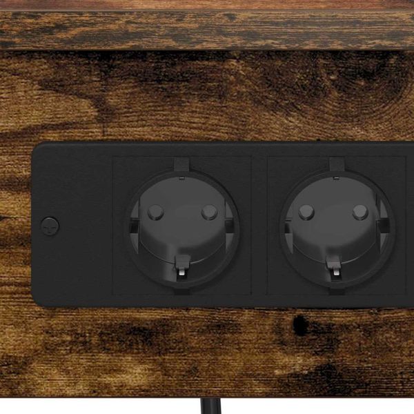 Нощен шкаф 2 pcs Димян дъб 41 x 31 x 76 см Инженерно дърво
