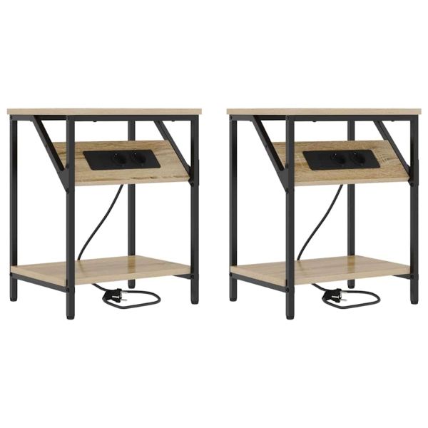 Нощен шкаф 2 pcs Сонома дъб 38 x 30 x 48 см Инженерно дърво