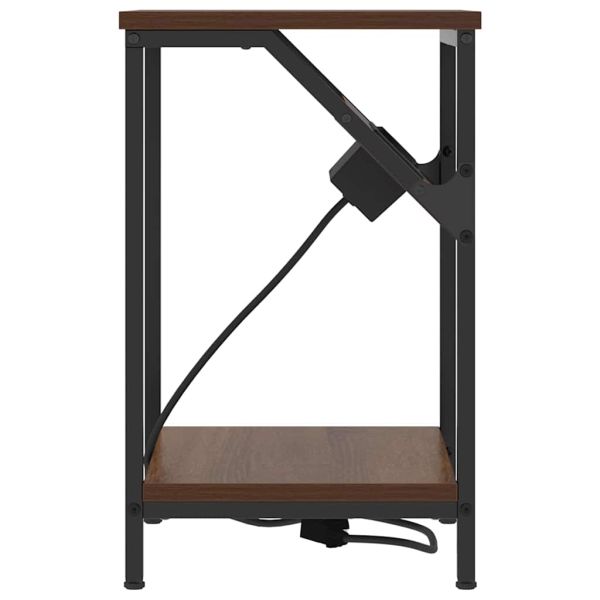 Нощен шкаф 2 pcs Кафяв дъб 38 x 30 x 48 см Инженерно дърво