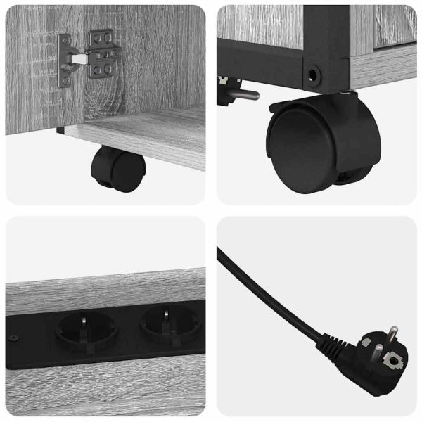 Шкаф с зарядна станция с колело Сив Сонома 61 x 46 x 67 см