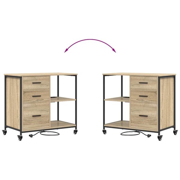 Шкаф с зарядна станция с колело Сонома дъб 76 x 41 x 72 см