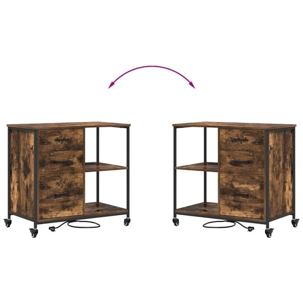 Шкаф с зарядна станция с колело Димян дъб 76 x 41 x 72 см