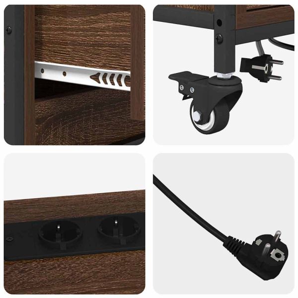 Шкаф с зарядна станция с колело Кафяв дъб 76 x 41 x 72 см