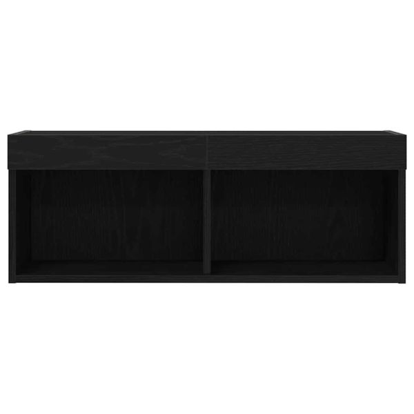 Комплект ТВ шкаф с LED 2 pcs Черен дъб 80 x 30 x 30 см