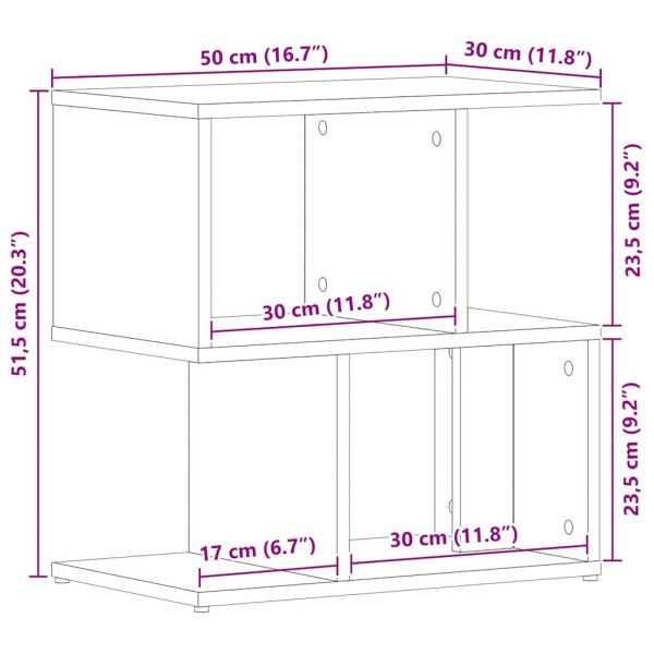 Нощен шкаф 2 pcs Черния дъб 50 x 30 x 51,5 см Инженерно дърво