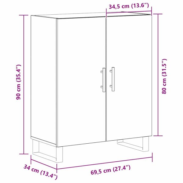 Служебен шкаф Черния дъб 69,5 x 34 x 90 см Инженерно дърво