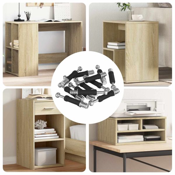 Винт с кам л Lock 12 pcs Сребрист и Черен М6 x 40 мм Метал