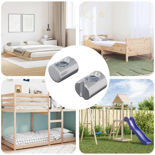 Винтови гайки 2 pcs Сребрист M6 x 13 мм Метал