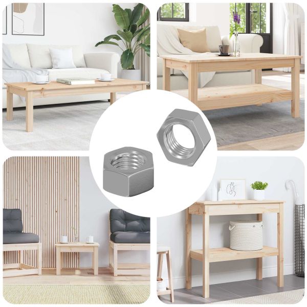 Шестоъгълна гайка 2 pcs Сребрист М6 Метал