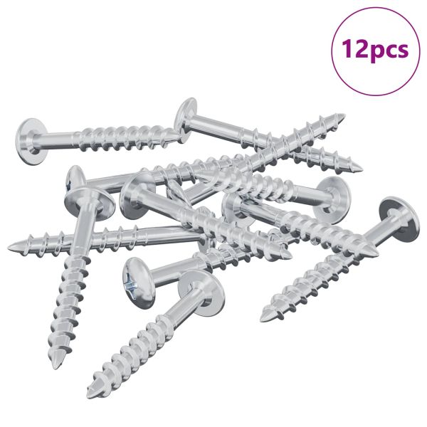 Винт 12 pcs Сребрист 9,8 x 35 мм Желязо