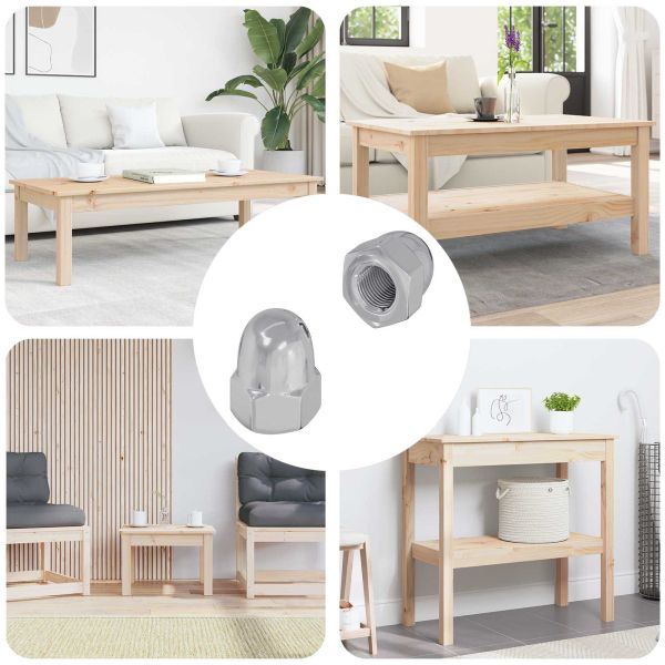 Гайка 2 pcs Сребрист M6 x 10 мм Желязо