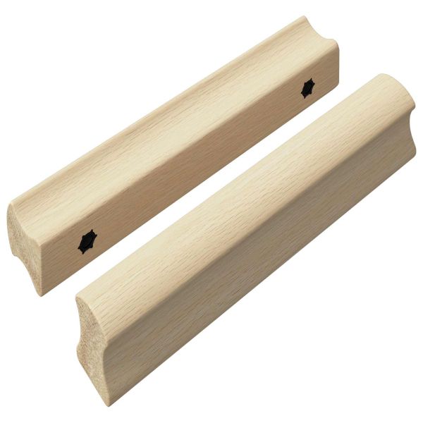 Прав дръжка 2 pcs Естествен цвят дърво 130 x 25 x 30 мм