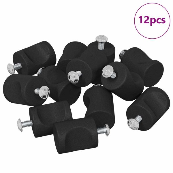 Шкафска дръжка 12 pcs Черно 18 x 23 мм Желязо
