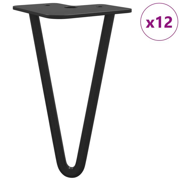 Мебелен крак 12 pcs Черно 54.1 x 54.1 x 100 мм Желязо