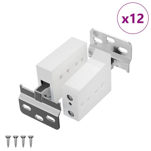 Подвесна скоба за шкаф 12 pcs Бяло 70 x 48 x 19 мм