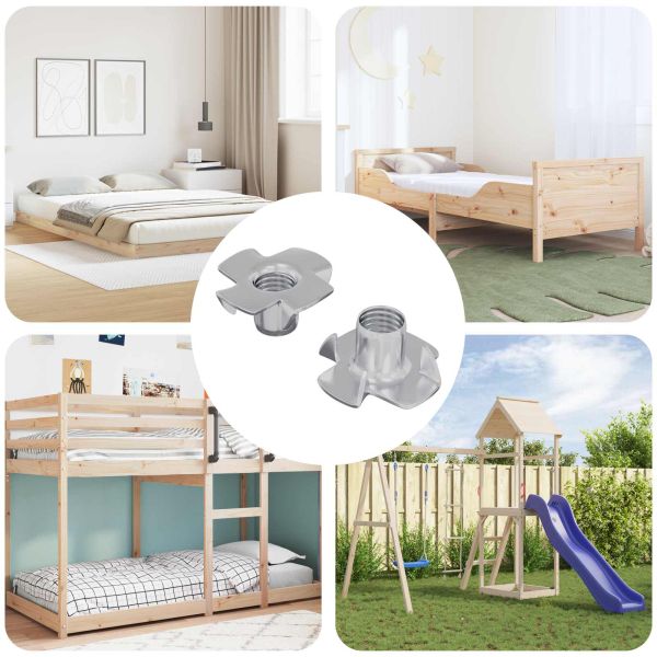 Пигобразна T-образна шайба 2 pcs Сребрист M6 мм Стомана