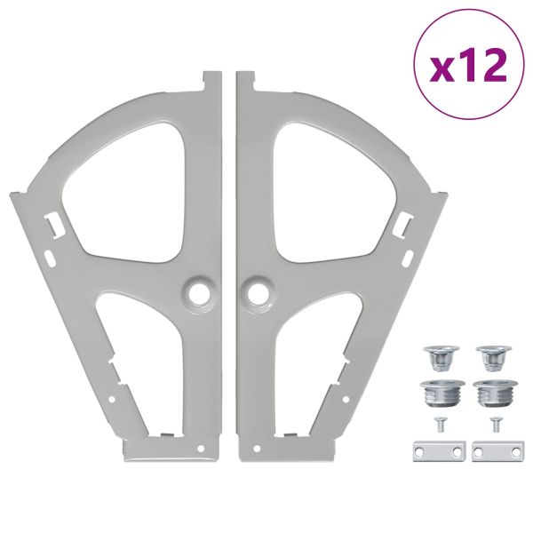 Панта за плъзгащ се шкаф 12 pcs Сребрист 235 x 155 x 30 мм
