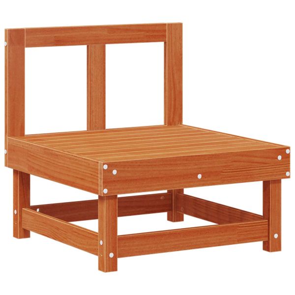 Градинен среден диван Масивна боровина Восъчен Кафяв